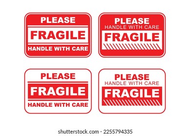 Fragile tag Sign vector design symbol minimalist