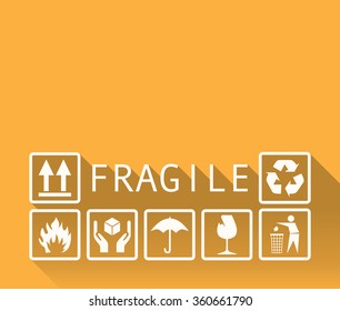 Fragile template background in a flat design