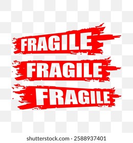 fragile text stamp vector background
