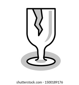 fragile thin line vector icon