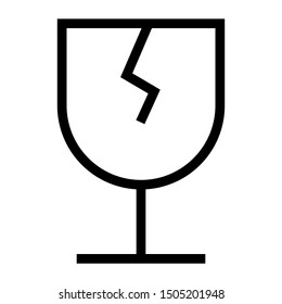 fragile thin line vector icon