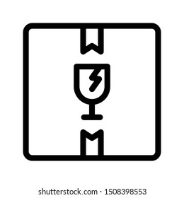 fragile thin line vector icon
