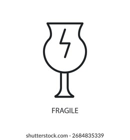 Fragile thin line vector icons.
