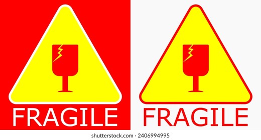 Frágiles calcomanías de forma triangulares "Frágiles manejadas con cuidado"