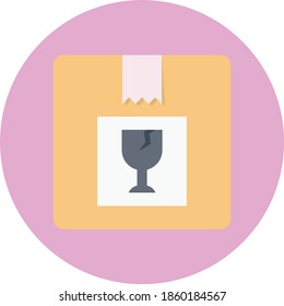 fragile vector flat colour icon