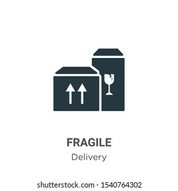 Fragile vector icon on white background. Flat vector fragile icon symbol sign from modern delivery collection for mobile concept and web apps design.