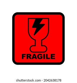 Fragile. Vector illustration of broken glass or glass and mirror symbol. Isolated on a blank, editable and changeable background.