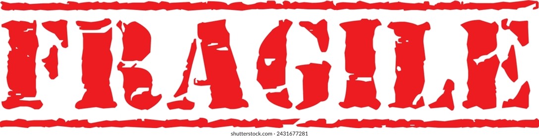 frágil. vector, signo, sello, embalaje