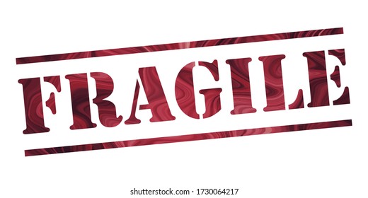 fragile Vector stamp. White isolated