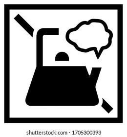 Fragile vector symbol isolated on white background, Kettle icon, Do not put a kettle above the box