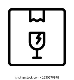 fragile vector thin line icon 