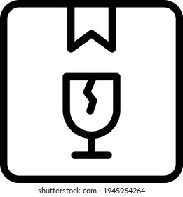 fragile vector thin line icon