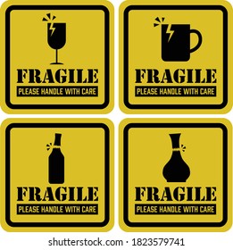 Fragile warning sign for logistics
