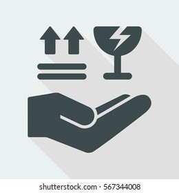 Fragile warning symbols- Minimal vector icon