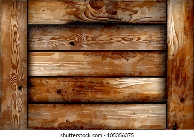 Fragile wooden box. Vector background