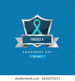Frágil X consciência Projeto de fundo do dia com fita de seda Teal.
