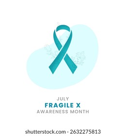 Frágil X consciência Projeto de fundo mês com fita de seda Teal.
