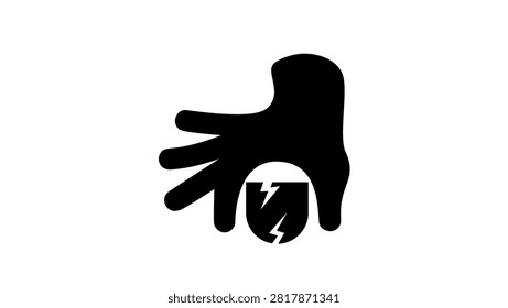 fragility of material, black isolated vector silhouette