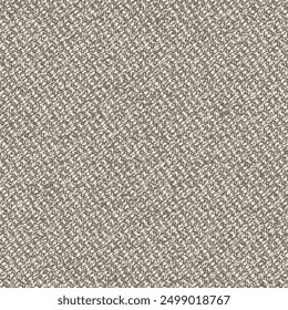 Fragment of an aged wool or jute carpet. Rustic woolen blanket. Old grey fabric texture. Abstract vector seamless.