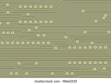 Fragment of circuit board, technological background