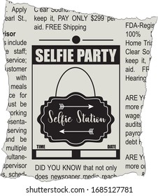 Fragment der Zeitung "Selfie Party"