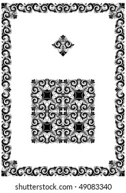 Fragment of a decorative pattern. A framework. A seamless structure.