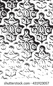 Fragment of distress arab pattern. Overlay grunge texture. Design element. EPS10 vector.