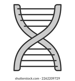 Fragment of a DNA chain - icon, illustration on white background, grey style