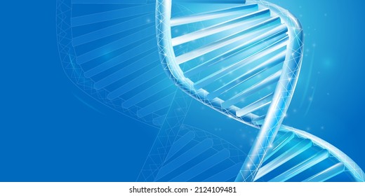 Fragment of double helix DNA strand close-up.