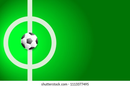 Fragment of a football field and a plasticine ball. Texture, background
