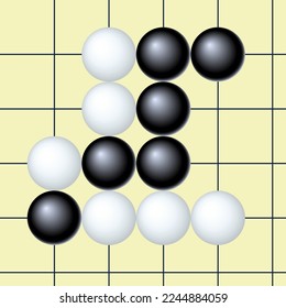 Fragment of a game position in go