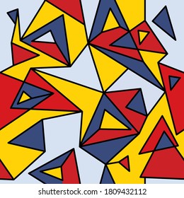 Fragment of geometric cubism, Abstract seamless pattern 1.1.