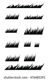 Fragment of a green grass. Vector illustration, isolated on a white.
