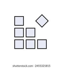 Fragment Icon. Fractured, Break. Each, Parts to parts Symbol. 