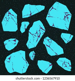 Fragment Illustration Vector seamless terrazzo floor marble pattern Mixed granite and quartz rocks and sprinkles Abstract vector background