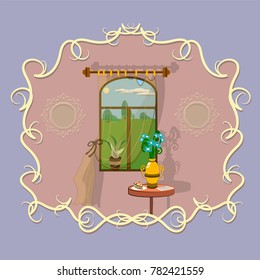 Fragment of the Interior in the Grace Frame. Vector illustration