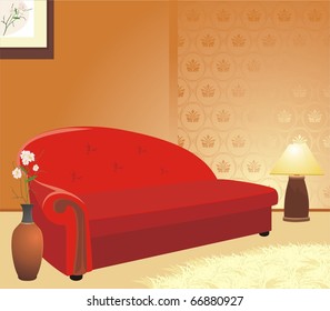 Fragment of living room. Vector