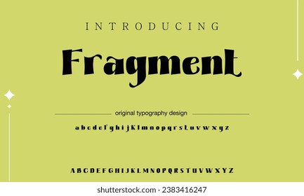 Fragment luxury alphabet font. Typography urban style fonts for fashion, retail, feminine, beauty care, jewelry logo design