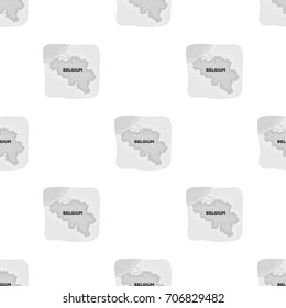 A fragment of the map of Belgium.The dark Belgian wolf. Belgium single icon in monochrome style vector symbol stock illustration.