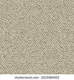 Fragment of an old khaki gray blanket. Distressed fabric that could be made of wool, jute or cotton. Grunge textile background. Abstract seamless. Vector artwork.