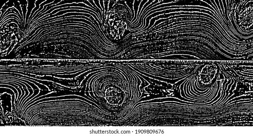 Fragment of an old tree with a knot, invoice of wood.  Vector illustration.