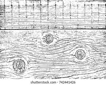 Fragment of an old tree with a knot ,invoice of wood.Vector background