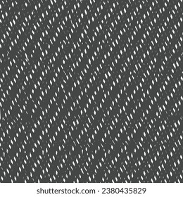A fragment of an old wool blanket, black with stripes and white flecks. Worn rug texture. Vector seamless.