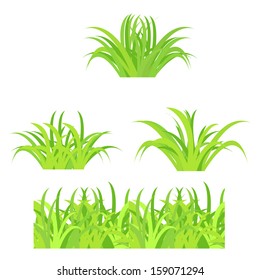 Fragment of paper green grass. Vector illustration.