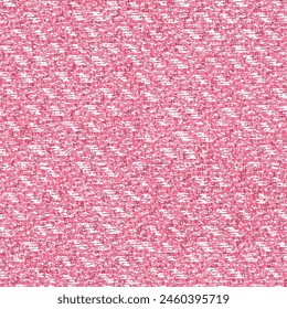 Fragment of a rather worn fabric, made of wool or cotton and colored pink with white spots. Rough cloth texture. Abstract vector seamless.