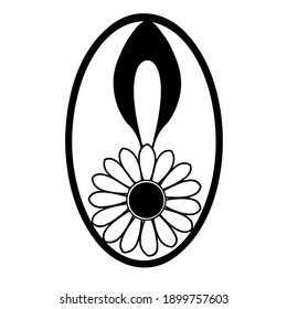 A fragment of vector graphics for creating patterns. Close-up of a contour drawing on a white background.