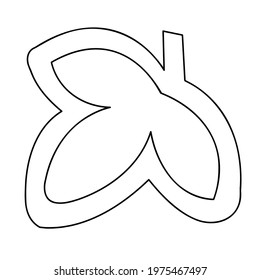 A fragment of vector graphics for creating patterns. Close-up of a contour drawing on a white background.