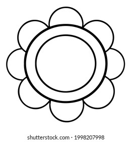 A fragment of vector graphics for creating patterns. Close-up of a contour drawing on a white background.