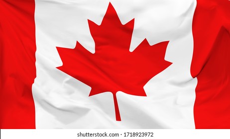 Fragment of a waving flag of the Canada in the form of background, vector