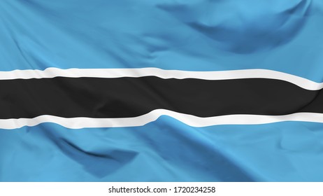 Fragment of a waving flag of the Republic of Botswana in the form of background, vector